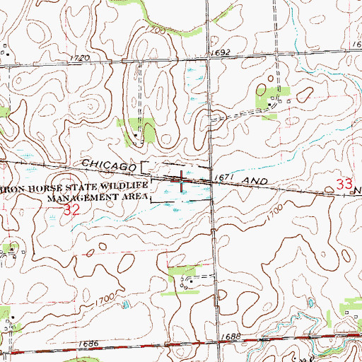 Topographic Map of Iron Horse State Wildlife Management Area, MN