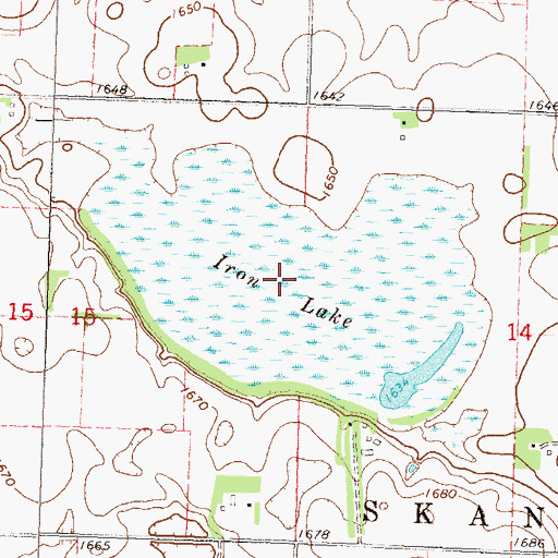 Topographic Map of Iron Lake, MN