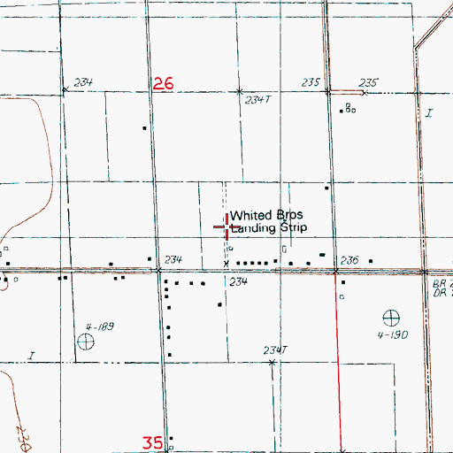 Topographic Map of Whited Brothers Landing Strip (historical), AR