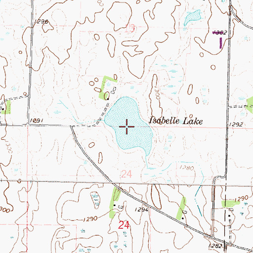 Topographic Map of Isabelle Lake, MN