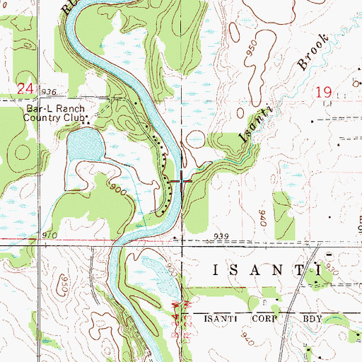 Topographic Map of Isanti Brook, MN