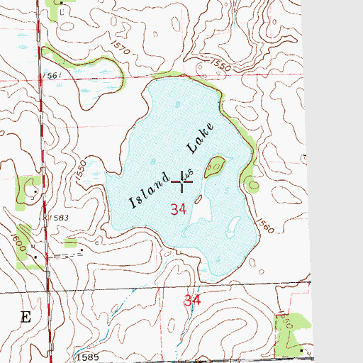 Topographic Map of Island Lake, MN