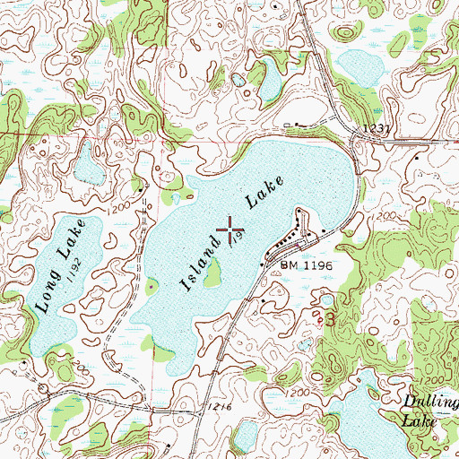 Topographic Map of Island Lake, MN