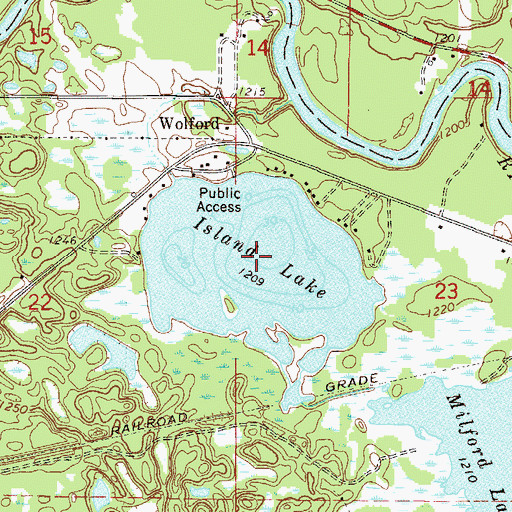 Topographic Map of Island Lake, MN