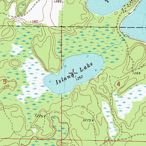 Topographic Map of Island Lake, MN