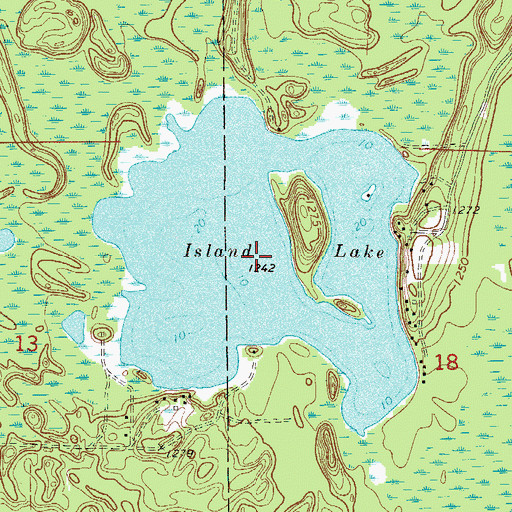 Topographic Map of Island Lake, MN
