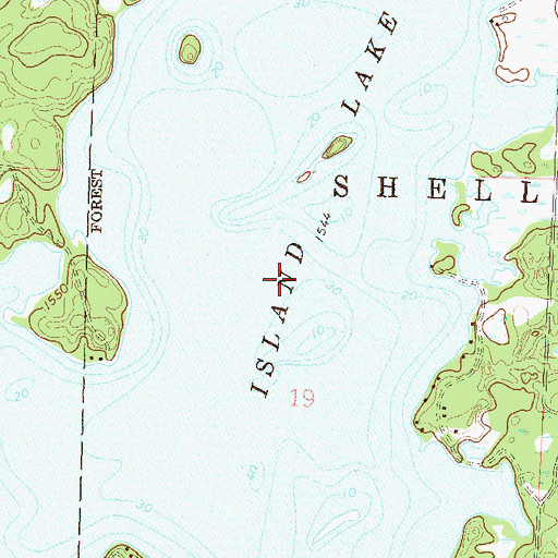 Topographic Map of Island Lake, MN