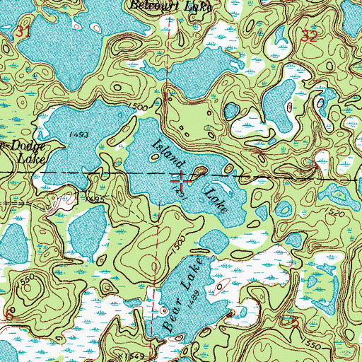 Topographic Map of Island Lake, MN