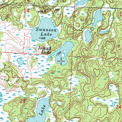 Topographic Map of Island Lake, MN