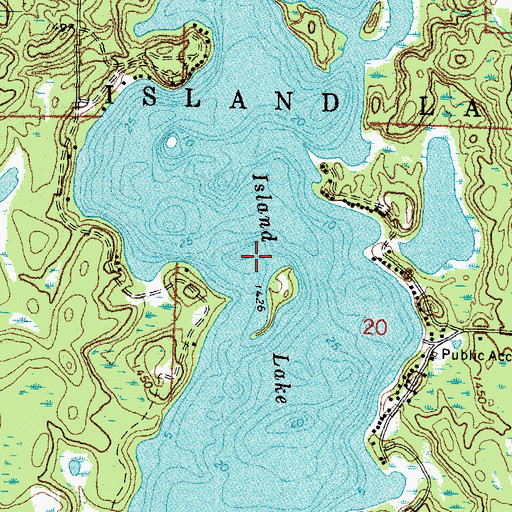 Topographic Map of Island Lake, MN