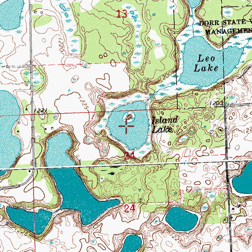 Topographic Map of Island Lake, MN