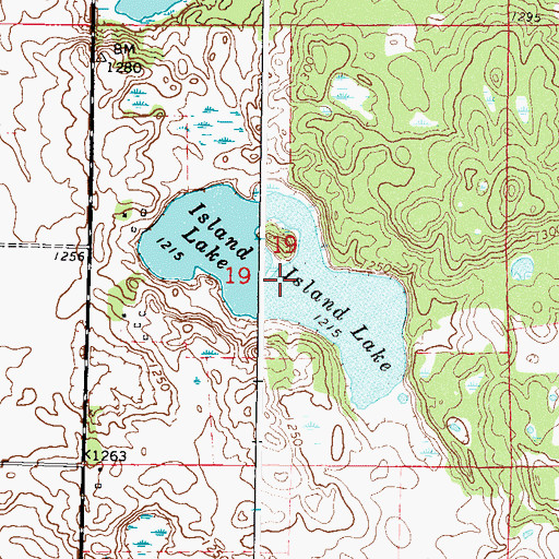 Topographic Map of Island Lake, MN