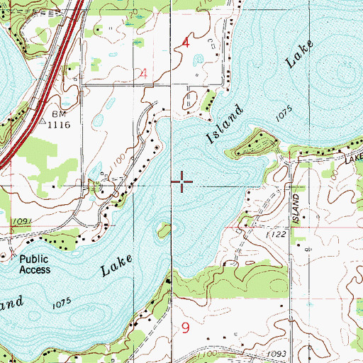 Topographic Map of Island Lake, MN