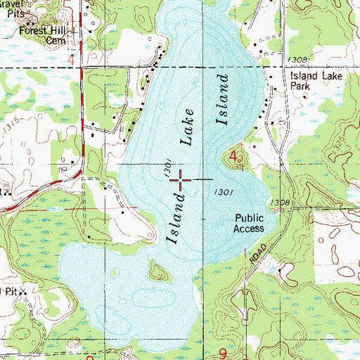 Topographic Map of Island Lake, MN