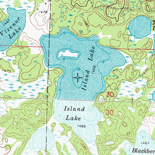 Topographic Map of Island Lake, MN