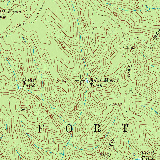 Topographic Map of John Moore Tank, AZ