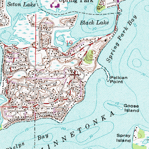 Topographic Map of Island Park, MN
