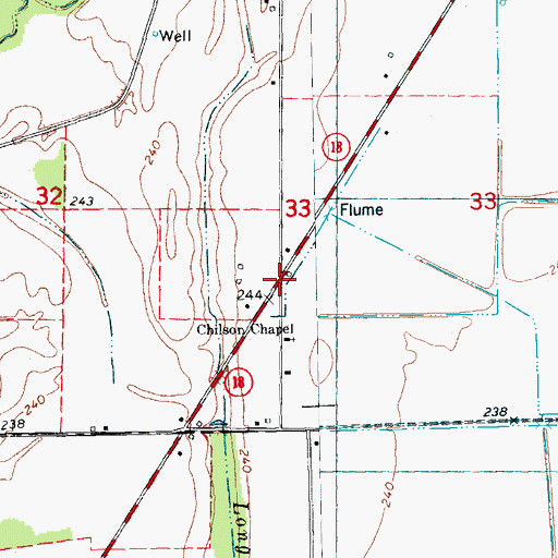 Topographic Map of Chilson, AR