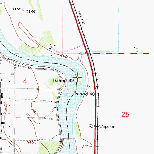 Topographic Map of Island Thirtynine, MN