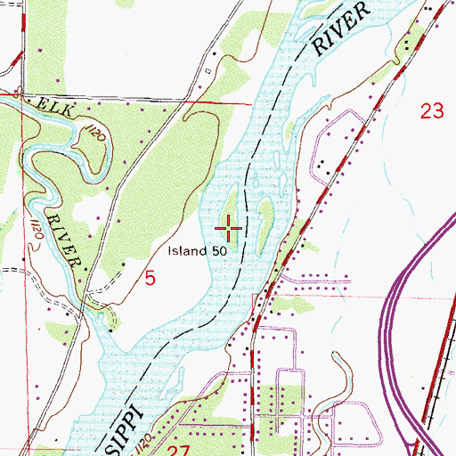 Topographic Map of Island Fifty, MN