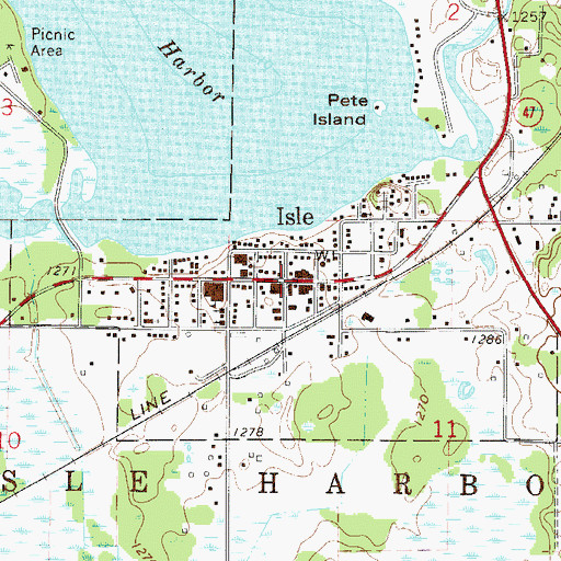 Topographic Map of Isle, MN