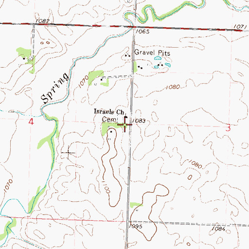 Topographic Map of Israels Church, MN