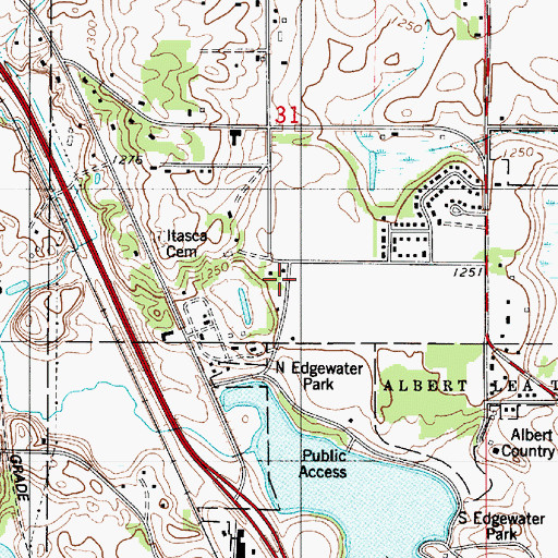 Topographic Map of Itasca School, MN