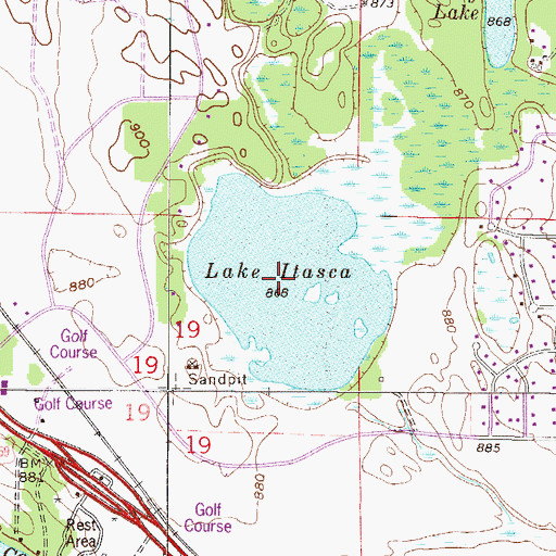 Topographic Map of Lake Itasca, MN