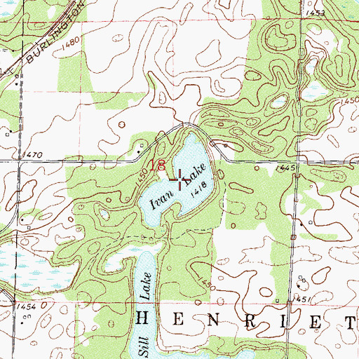 Topographic Map of Ivan Lake, MN