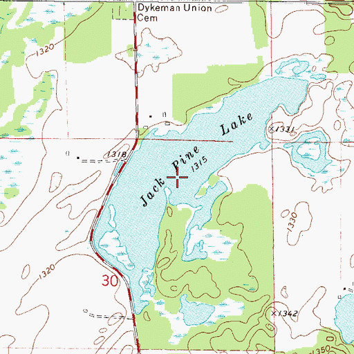 Topographic Map of Jack Pine Lake, MN