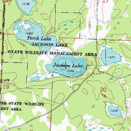Topographic Map of Jackson Lake, MN