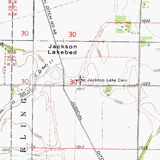 Topographic Map of Jackson Lake Cemetery, MN