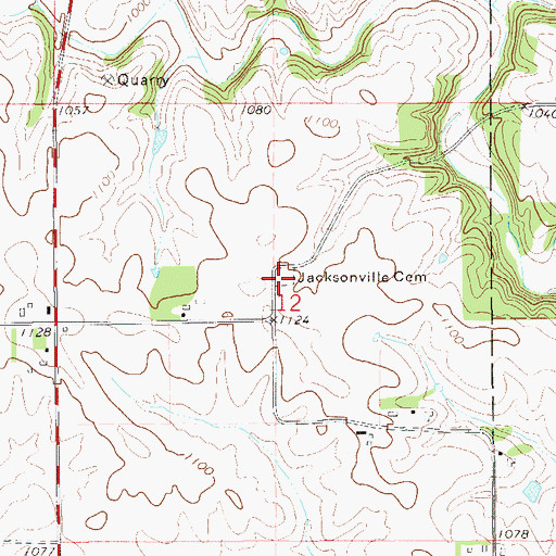 Topographic Map of Jacksonville Cemetery, MN