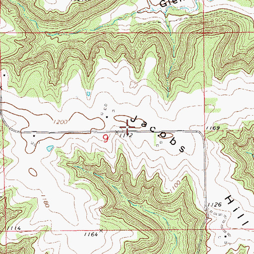 Topographic Map of Jacobs Hill, MN