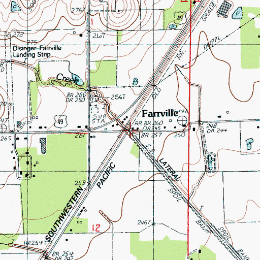 Topographic Map of Farrville, AR