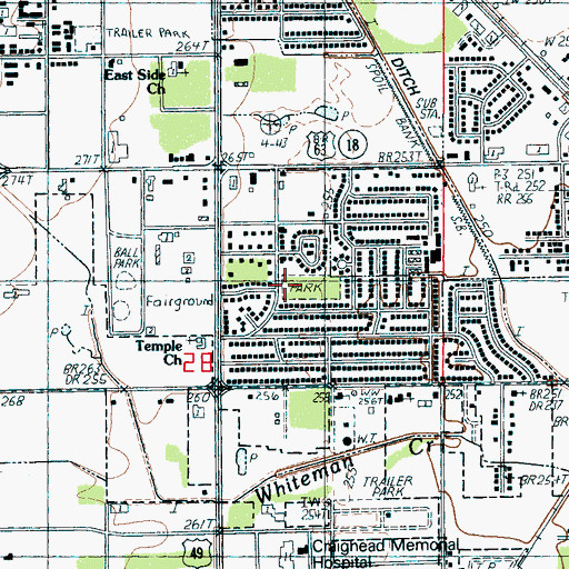Topographic Map of Jonesboro Fire Department Station 3, AR