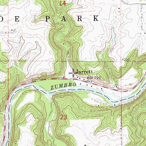 Topographic Map of Jarrett, MN