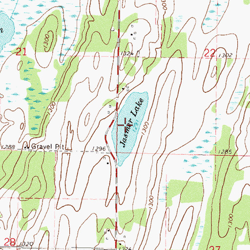 Topographic Map of Jasmer Lake, MN