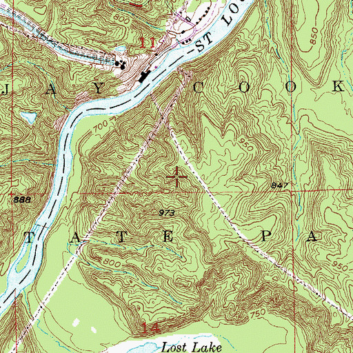 Topographic Map of Jay Cooke State Park, MN