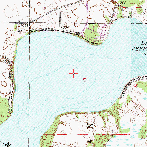 Topographic Map of Lake Jefferson, MN