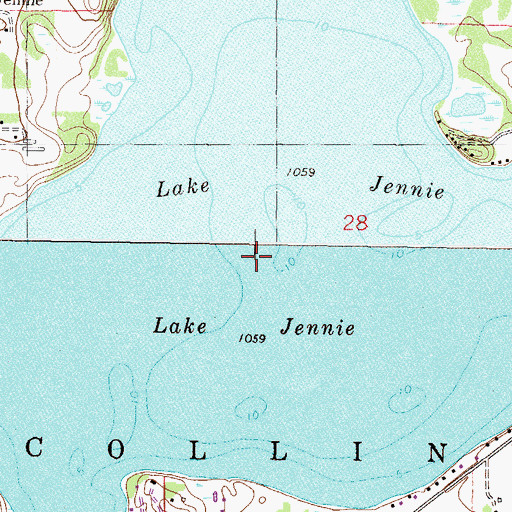 Topographic Map of Lake Jennie, MN