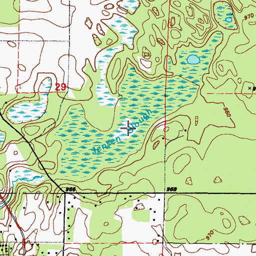 Topographic Map of Jensen Slough, MN