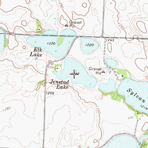 Topographic Map of Jenstad Lake, MN