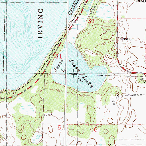 Topographic Map of Jesse Lake, MN