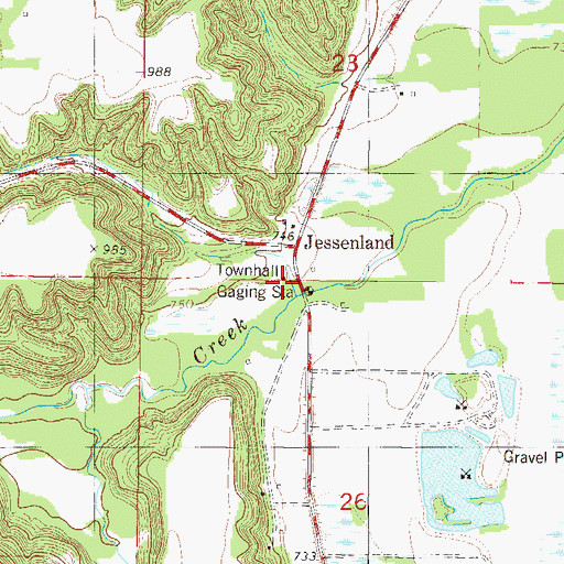 Topographic Map of Jessenland, MN