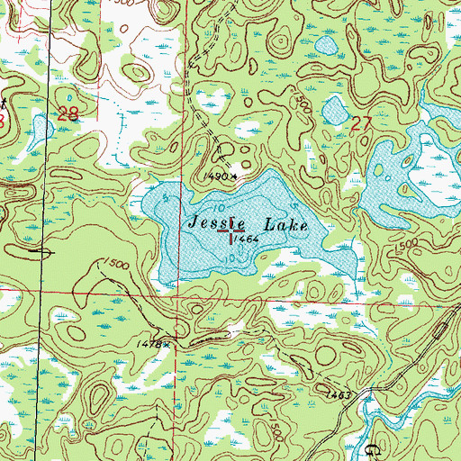 Topographic Map of Jessie Lake, MN