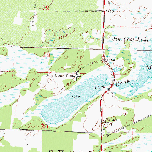 Topographic Map of Jim Cook Cemetery, MN