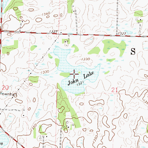 Topographic Map of John Lake, MN