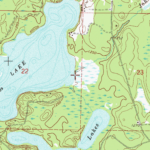Topographic Map of Johnson Creek, MN