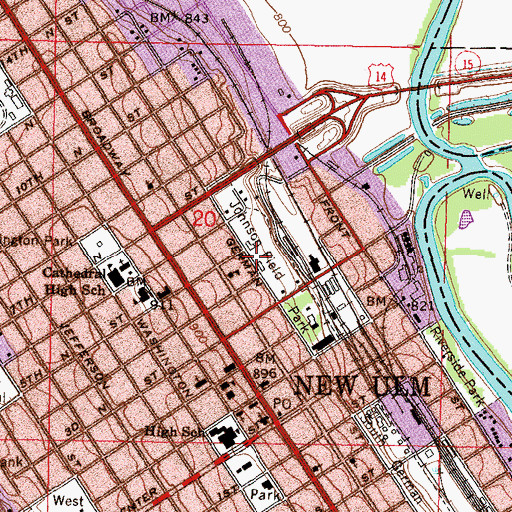 Topographic Map of Johnson Field, MN